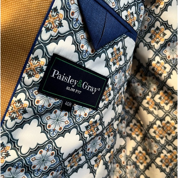 Paisley & Gray NWT Classic Camel Colored Sz 40R Slim Fit Lined Blazer Coat (489) - Picture 6 of 10